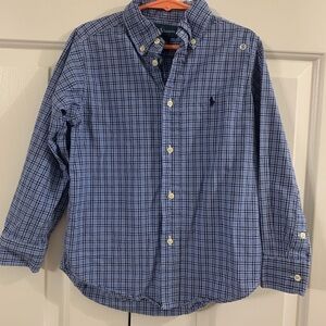 Ralph Lauren Blue Checkered Button Down Shirt
